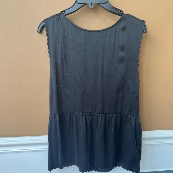 Madewell Blaco Silk Scalloped Edge Sleeveless Tank Blouse Size Large Peplum - Picture 3 of 6